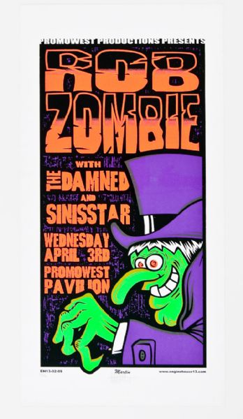 Rob Zombie at Promowest Pavilion Original Poster Signed by Artist